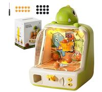 Qixfyze Juego de Baloncesto de Mesa con Forma de Dinosaurio para Niños, Aro Interactivo con Mini Pelotas y Monedas, Máquina Recreativa Electrónica de Escritorio con Marcador para Niños y Niñas(#A)