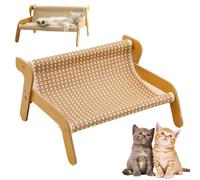 Qixfyze Sofá Rascador para Gatos, 2 en 1 Salón con Garras para Gatos de Interior, Silla Rascadora de Madera Mecedora, Cama Rascadora Elevada con Garras Pet Wavy Rocker(Cooler Model)