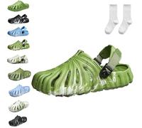 Qixfyze Zapatos De Monstera Abigarrados Para Mujer Y Hombre, Pantuflas De Verano Con Estampado De Hojas De Monstera, Chanclas(#D,42/43)