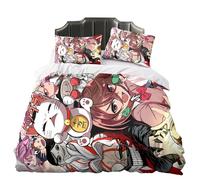 Qixiaan Ayase Momo/Okarun/Turbo Granny Anime Print Juego de sábanas de 3 piezas (2 fundas de almohada y 1 funda de edredón), fácil de limpiar, adecuada para el hogar y el dormitorio