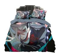 Qixiaan Ayase Momo/Okarun/Turbo Granny Anime Print Juego de sábanas de 3 piezas (2 fundas de almohada y 1 funda de edredón), fácil de limpiar, adecuada para el hogar y el dormitorio