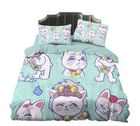 Qixiaan Ayase Momo/Okarun/Turbo Granny Anime Print Juego de sábanas de 3 piezas (2 fundas de almohada y 1 funda de edredón), fácil de limpiar, adecuada para el hogar y el dormitorio