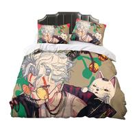 Qixiaan Ayase Momo/Okarun/Turbo Granny Anime Print Juego de sábanas de 3 piezas (2 fundas de almohada y 1 funda de edredón), fácil de limpiar, adecuada para el hogar y el dormitorio