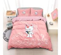 Qixiaan Ayase Momo/Okarun/Turbo Granny Anime Print Juego de sábanas de 3 piezas (2 fundas de almohada y 1 funda de edredón), fácil de limpiar, adecuada para el hogar y el dormitorio