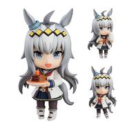 Qixiaan Estatua de anime Girl Gold Ship Figura movible e intercambiable con la cara Mejiro McQueen, figura de anime Manga Merch Gifts 10CM Q Cartoon Girl Statue Model