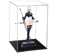 Qixiaan Figura 2B con vitrina acrílica, figura de acción de 2Byorha, juego de anime n.º 2, estatua tipo B, 28 cm, cabeza intercambiable, modelo de postura de pie, PVC, decoración de escritorio