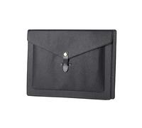 QiXin Carpeta de archivos gruesa de piel sintética negra, organizador de archivos con cierre a presión, carpeta de documentos importante gruesa con bolsillos, organizador de documentos, funda para