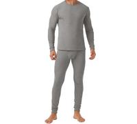 QIXING Long Johns - Conjunto de ropa interior térmica para hombre, forro polar, capa base térmica pesada para invierno, H03 Gris, L