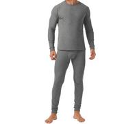 QIXING Long Johns - Conjunto de ropa interior térmica para hombre, forro polar, capa base térmica pesada para invierno, H02 gris oscuro, S