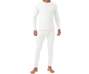 QIXING Long Johns - Conjunto de ropa interior térmica para hombre, forro polar, capa base térmica pesada para invierno, H06 Blanco, XL