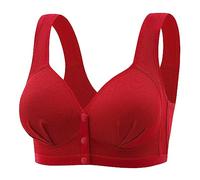 Qixiu Sujetador sin Aros,Sujetador con Talla Grande con Correa para el Hombro Ajustable con Copa Moldeadora botón Frontal Encaje Sexy para Mujer Sujetadores Confort