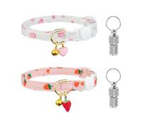 QIXNBL 2 Collares para Gatos Y 2 Coles De Identidad, Collares con Estampado De Frutas, con Diseño De Hebilla De Seguridad, Collares De Moda, Adecuados para El Uso Diario, Lindas Mascotas En La Calle.