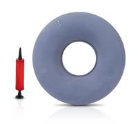 Qixuer Cojín Circular Inflable, Anillo de Asiento Después de Cirugía, Cojín Donut, Anillo de Asiento para Hemorroides, Gris (Diámetro 38cm con Bomba)
