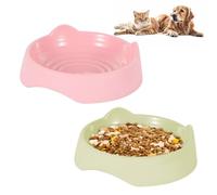 Qixuer Juego de 2 cuencos para gatos, comedero multiusos para gatos y perros, doble juego para pollitos adultos y gatos pequeños
