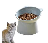 Qixuer Tazones De Plástico para Gatos, Tazones De Comida para Gatos Cuenco del Gato Elevado Tazones para Gatos De Plástico Tazón De Alimentación para Mascotas Tazón Alto para Gatos (B)