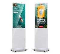 QIXZOCV Totem Publicitario Digital - 43" Pantalla HD en pie - Diseño Multi-Pantalla Dinámica - Personalización del Logo Gratuita - WiFi/HDMI/USB - Ideal para centros comerciales