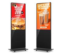 QIXZOCV Totem Publicitario Digital - 49" Pantalla HD en pie - Diseño Multi-Pantalla Dinámica - Personalización del Logo Gratuita - WiFi/HDMI/USB - Ideal para centros comerciales