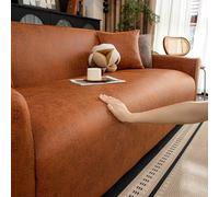 Qiydia Funda de Sofá de Piel Sintética Impermeable, Elástica y Universal, Protector de Muebles de Una Pieza con Base Elástica, Antideslizante para Perros, Gatos y Niños(S(1 Seater 35"-55"), A)