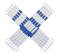 QIYFOZ 10 Postes de Control de tráfico, Barra telescópica con Cono de Seguridad Que se extiende de 1,6 a 3 Metros, Cinta Reflectante Azul y Blanca, Equipo de Seguridad Duradero