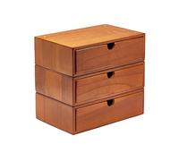 QIYFOZ Archivador Plano - Caja organizadora de Escritorio de Madera de 3/5 Capas con cajones, Organizador de Archivos de Recibos/A4 para Suministros de Oficina, para Soporte de