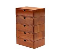 QIYFOZ Archivador Plano - Caja organizadora de Escritorio de Madera de 3/5 Capas con cajones, Organizador de Archivos de Recibos/A4 para Suministros de Oficina, para Soporte de