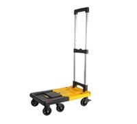 QIYFOZ Carro Plegable portátil de Plataforma Plana, Carrito doméstico Resistente para facilitar la Carga y el Almacenamiento, Carrito de mensajería Compacto Amarillo para Uso do