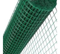 QIYFOZ Cerca de Alambre, recubierta de PVC, tamaño de Malla de 6 cm, diámetro del Alambre de 3 mm, Adecuada para cercar Animales, Red para Aves de Corral de jardín, Verde, 1,2 m