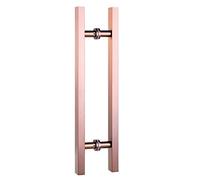 QIYFOZ Herrajes para Puertas, Manilla Cuadrada de Acero Inoxidable de Alta Resistencia para Puertas de Cristal/Madera Tipo Granero, Color Oro Rosa, 6 tamaños, 1200 × 800 mm