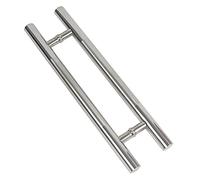 QIYFOZ Herrajes para Puertas: Manilla de Acero Inoxidable para Puerta de Cristal, Tubo Redondo, pasamanos de Hierro para Puerta de Madera, herrajes para Puerta con Marco, 9 Tama