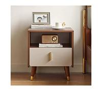 QIYFOZ Mesita de Noche Moderna, mesita de Noche Moderna de Madera con 1 cajón y Estante Abierto, Mesa Auxiliar Resistente y Multifuncional para dormitorios, Salas de Estar y ESP