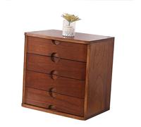 QIYFOZ Organizador de Escritorio de Madera Maciza, archivador Plano, cajón de Madera, cajones con Cerradura, 1, 2, 3 o 4 Pisos.