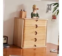 QIYFOZ Organizador de Escritorio de Madera Maciza, archivador Plano, cajón de Madera, cajones con Cerradura, 1, 2, 3 o 4 Pisos.