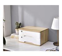 QIYFOZ Organizadores de archivadores de Escritorio - Caja de Almacenamiento de Escritorio con cajones - Archivador Plano de 1, 2, 3 o 4 Niveles con Cerradura, archivador de escr