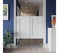 QIYFOZ Puertas batientes de café con Cierre automático, Puertas batientes de Madera Maciza, Puerta divisoria para Barra de Bar o Cocina, con bisagras, Personalizables (130 cm de Ancho x 90 cm de al