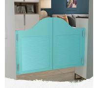 QIYFOZ Puertas batientes de Madera para cafetería, de 70 a 150 cm de Ancho, para salón Interior, Doble Puerta con 4 bisagras metálicas, para balcón, Cocina y escaleras (Cian, 150 cm de Ancho).