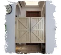 QIYFOZ Puertas batientes de salón, Puerta divisoria Interior de Madera Maciza, Puertas de Media Altura para cafetería de 71,1 x 81,2 x 122,8 cm de Ancho, Puertas de Entrada a Porche y Cocina (Made