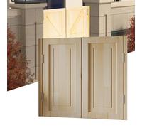 QIYFOZ Puertas batientes para cafetería, salón, Valla de Madera Maciza, Puerta de Barra, Puerta divisoria para Pasillo, Escalera o casa, Media Puerta con herrajes (Estilo 2, 150 x 90 cm)