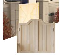 QIYFOZ Puertas batientes para cafetería, salón, Valla de Madera Maciza, Puerta de Barra, Puerta divisoria para Pasillo, Escalera o casa, Media Puerta con herrajes (Estilo 1,90 x 90 cm)