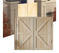 QIYFOZ Puertas batientes para cafetería, salón, Valla de Madera Maciza, Puerta de Barra, Puerta divisoria para Pasillo, Escalera o casa, Media Puerta con herrajes (Estilo 3, 140 x 90 cm)