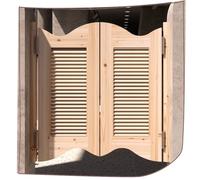 QIYFOZ Puertas de salón con Lamas, Puerta batiente de cafetería sin Pintar, de 79 a 140 cm de Ancho, bisagras Incluidas, Puertas de Media Hoja de Dos vías (110 cm/43,3 Pulgadas de Ancho)