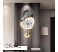 QIYFOZ Reloj de Pared LED Moderno y Elegante: se Conecta a la Corriente, Ideal como decoración de Pared o Mural para Sala de Estar, Dormitorio u Oficina (Gris, 42,1 x 19,7 pulga