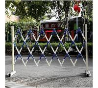 QIYFOZ Valla de tráfico retráctil. Barricada metálica expandible para estacionamiento móvil y Seguridad de entradas de vehículos. Barrera portátil Azul y Blanca de 1,2 x 3,5 m p