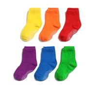 QIYIENDIAN 6 pares de calcetines antideslizantes y cálidos con puños para bebés, niños y niñas（1-3 jaar3 - multicolor B）