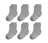 QIYIENDIAN 6 pares de calcetines antideslizantes y cálidos con puños para bebés, niños y niñas（1-3 jaar2 - E Gris ）