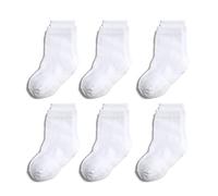 QIYIENDIAN 6 pares de calcetines antideslizantes y cálidos con puños para bebés, niños y niñas（3-5 jaar2 - D blanco）