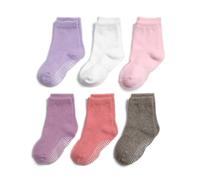 QIYIENDIAN 6 pares de calcetines antideslizantes y cálidos con puños para bebés, niños y niñas（5-7 jaar3 - multicolor A）