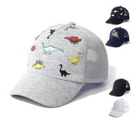 QIYIENDIAN Baby Toddler Gorras Ajustable Sol Sombreros Dinosaurio Solid Color Sombrero Niños Niños Niñas(Grey Dinosaurs,1-3Years)