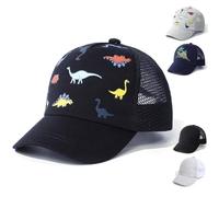 QIYIENDIAN Baby Toddler Gorras Ajustable Sol Sombreros Dinosaurio Solid Color Sombrero Niños Niños Niñas(Black Dinosaurs,3-5Years)