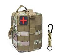 QIYUANT Molle Médico Bolsa Primeros Auxilios con Mosquetón Bolsa Botiquín Táctica Riñonera Militar Bolsa Rip-Away EMT Bolsa de Emergencia para Camping Senderismo Ciclismo Coche a Casa Camuflaje CP