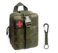 QIYUANT Molle Médico Bolsa Primeros Auxilios con Mosquetón Bolsa Botiquín Táctica Riñonera Militar Bolsa Rip-Away EMT Bolsa de Emergencia Camping Senderismo Ciclismo Coche a Casa Ruinas Verdes